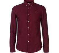 Farah Brewer Cotton Oxford Slim Fit Shirt Chemise, Bordeaux, XXL Homme