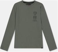 Farah Stacked Print Ls Tee Juniors Tweed Vert 10-11 Unisex