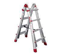 Faraone - Échelle Multifonction en Aluminium - TELES.T4B - 130 x 53 x 20 cm - 8 + 8 marches - Hauteur réglable - Très Robuste et Stable