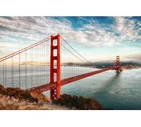 Faraway Golden Gate San Francisco USA Bridge Sea Heavy Mist Crystal Diamond Painting Full Round Diamond Painting Mosaïque Diamond Painting for Wall Decor 12X16inch