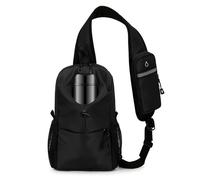Farbard Bag Men, Conception légère en Nylon avec Une variété de Poches, Ouverture d'oreillette de Sangle d'opérateur à écharpe réglable, pour Les activités de Plein air Voyages (Black)