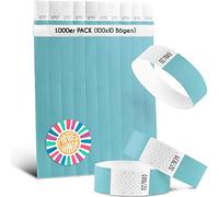 Farbband® Lot de 1000 rubans d'entrée Bleu clair/19 mm en Tyvek/Party résistants à la déchirure, imperméables et numérotés/rubans de fête tous les clair/rubans d'entrée pour fête, festival et festival