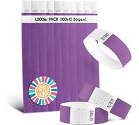 Farbband® Lot de 1000 rubans d'entrée violet/19 mm en Tyvek/fête indéchirables, imperméables et numérotés/rubans de fête pour tous les Lilan/rubans d'entrée pour fête, festival et festival