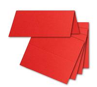 FarbenFroh by GUSTAV NEUSER Lot de 100 cartons de table, rouges, 4,5 x 10 cm, vierges, doubles, comme cartes de place et cartes nominatives pour mariage et fêtes
