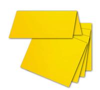 FarbenFroh by GUSTAV NEUSER Lot de 25 cartes de table, jaune miel, 4,5 x 10 cm, vierges, doubles - Cartes de place et cartes nominatives pour mariage et fêtes