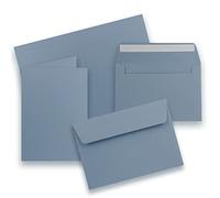 FarbenFroh by GUSTAV NEUSER Lot de 25 cartes pliantes - Format A6/C6 - Cartes doubles avec enveloppes - Bleu gris (bleues) - 14,8 x 10,5 cm (105 x 148) - 14,8 x 10,5 cm (105 x 148 mm) - Fermeture