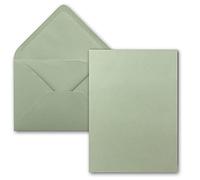 FarbenFroh by GUSTAV NEUSER Lot de 50 cartes simples avec enveloppes - Format A6/C6 - Eucalyptus (vert) - 14,8 x 10,5 cm - Sans pli