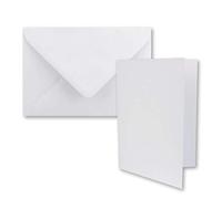 FarbenFroh Lot de 10 cartes pliantes au format B6 avec enveloppes - Blanc brillant - 120 x 170 mm - Idéales pour cartes d'invitation, mariage, baptême, communion, confirmation