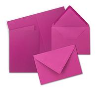 FarbenFroh® Lot de 20 cartes pliantes avec enveloppes Rose Amarena, DIN A6/C6 14,8 x 10,5 cm