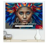 Farbenfrohe Portraits (hochwertiger Premium Wandkalender 2026 DIN A2 quer), Kunstdruck in Hochglanz: Lebendige Farben treffen echte Charaktere, ein visuelles Fest der Individualität.