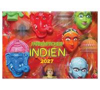 Farbenfrohes Indien (Wandkalender 2027 DIN A2 quer), CALVENDO Monatskalender: Eine lebendige Reise durch die vielfältigen Farben, Kulturen und faszinierenden Eindrücke Indiens.