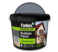 FARBEX Peinture Caoutchouc Liquide Étanche Intérieur/Extérieur - Revêtement Élastique Pour Toiture, Terrasse, Balcon - 1,2 kg Gris - Étanchéifie Et Protège Toutes Surfaces