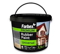 FARBEX Peinture Caoutchouc Liquide Étanche Intérieur/Extérieur - Revêtement Élastique Pour Toiture, Terrasse, Balcon - 3,5 kg Blanc - Étanchéifie Et Protège Toutes Surfaces