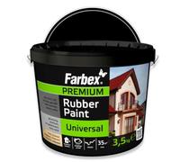 FARBEX Peinture Caoutchouc Liquide Étanche Intérieur/Extérieur - Revêtement Élastique Pour Toiture, Terrasse, Balcon - 3,5 kg Noir - Étanchéifie Et Protège Toutes Surfaces