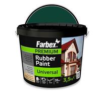 FARBEX Peinture universelle en caoutchouc de qualité supérieure pour l'intérieur et l'extérieur pour toutes les surfaces, étanchéité élastique contre l'humidité, les intempéries - 3,5 kg - Vert