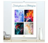 Farbexplosion in Blütenform (hochwertiger Premium Wandkalender 2026 DIN A2 hoch), Kunstdruck in Hochglanz: Blütenkunst entfaltet sich als eine ... Farben, Formen und kreativen Ausdrucksformen.