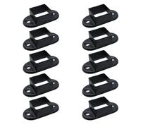 FarBoat Lot de 10 bases de poteau carrées noires de 5,1 x 5,1 cm en acier épais pour poteau de clôture et support en béton