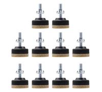 FarBoat Lot de 10 Pieds pour Meubles, Rehausseurs Pieds de Table en Plastique avec Boulon M6 x 25 mm à Visser (Diamètre 3,0 cm)