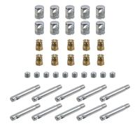 FarBoat Lot de 10 verrous à came pour meubles en fer reliant des boulons en cuivre pur et des chevilles en bois pour réparation de meubles, armoires et armoires, 45 mm