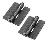 FarBoat Lot de 2 charnières de portail soudées en fer épais de 4 mm avec trous soudés, charnières de chariot soudées industrielles (8,4 x 6,9 cm)