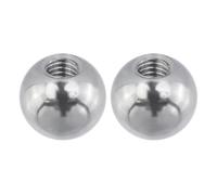 FarBoat Lot de 2 écrous à billes M6 x 15 mm, roulement fileté femelle en acier inoxydable 304 avec trou, billes de roulement en acier massif de 1,5 cm de diamètre pour machines d'éclairage, argenté