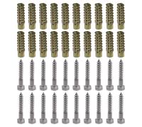 FarBoat Lot de 20 ancrages muraux creux M8 en acier en forme d'arbre avec vis en acier au carbone robuste pour murs en béton, cloison sèche, 38 mm