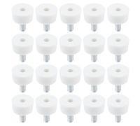 FarBoat Lot de 20 petits pieds de meubles en plastique de 1,8 cm avec filetage M5 x 10 mm (blanc)