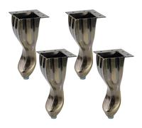 FarBoat Lot de 4 pieds de canapé en métal en forme de S - Pieds de meubles de table - Support décoratif élégant en métal (14 cm de hauteur, bronze)