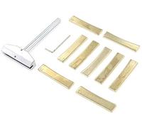 FarBoat Lot de 9 inserts concaves pour presse à frettes radian, outil de presse à frettes, clé hexagonale de 1 mm, accessoires pour guitare électrique acoustique et basse (doré, argenté)