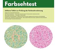 Farbsehtest: Ishihara Tafeln zur Prüfung der Farbwahrnehmung, Rot-Grün-Schwäche, Blau-Gelb-Schwäche, Seltene Farbwahrnehmungsstörungen, Altersbedingte Farbsehschwäche