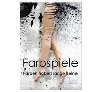 Farbspiele - Farben haben lange Beine (Wandkalender 2026 DIN A2 hoch), CALVENDO Monatskalender: schöne Beine in expressivem Bodypainting