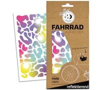 Farbviereck Lot de 42 autocollants réfléchissants léopard pour vélo, pour casque, poussette et scooter, résistants aux intempéries, 1 à 3 feuilles, 6 couleurs, R0041 (1, licorne)