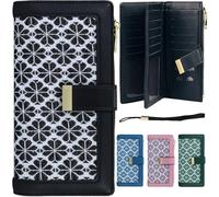 Farcauo Compagnon Portefeuille Femme Noir Porte Monnaie Femme Portefeuille Carte Femme Porte Feuilles Monnaie Porte Carte Bancaire Portefeuilles Petit Cuir Porte Feuille Monnaie Format Mini