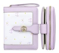 Farcauo Porte-Monnaie Mignon pour Femme avec nœuds Violet Porte-Monnaie Petit Papillon avec Compartiment pour Carte d'identité et Porte-Cartes