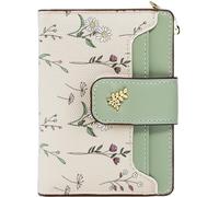 Farcauo Portefeuille Imprimé Vert Porte Monnaie Femme Feuilles Monnaie Porte Carte Bancaire Petit Cuir Porte Feuille Monnaie Format Mini