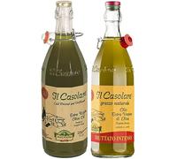 Farchioni Il Casolare | Mix Pack (2 Litres) | Huile d'Olive Extra Vierge | Made in Italy | Vegan Friendly | Classique + Fruttato | Pressé à froid & Non filtré | Goût fruité & Arrière-goût poivré