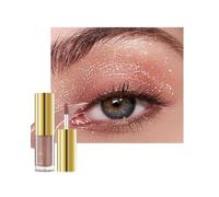 Fard à Paupière Liquide Pailletée, Imperméable, Crème Velours Liquid Eyeshadow, Nude Rose Ombre à Paupière, Longue Durée, Hautement Pigmenté Avec Brosse, Séchage Rapide, Maquillage Femme-01