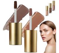 Fard À Paupières Liquide Mat, Vegoly, Fard À Paupières Liquide Longue Tenue, Fini Mat Qui Ne Bouge Pas, Maquillage Facile Et Attrayant (Prune + Marron foncé)