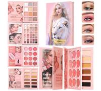 Fard à Paupières Maquillage,Blush Et Fards À Paupières En Forme De Livre Perlé Mat - Palette Cosmétique Multi-Usages,Pour Les Trajets Quotidiens Les Rendez-Vous L'École Les Voyages Les Fêtes Les