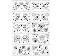 Fard à paupières tatouage temporaire, autocollants d’eye-liner, tatouage de maquillage pour les femmes filles Halloween mascarade fête