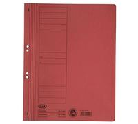 Farde à oeillets ELBA en carton rouge avec couverture avant pleine (50 fardes)