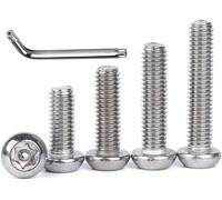 FARDEER Vis Anti-vol M6/M8/M10 Vis à Tête Ronde Boulon Torx 304 Inox Acier Inox Vis Autotaraudeuse Anti-vol avec Âme de Colonne (M10*60mm * 5pcs)
