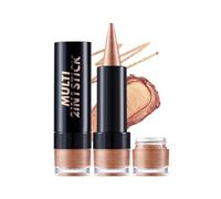 Fards à paupières nacrés 2 en 1 Stylo et eyeliners Stick Maquillage longue durée Application rapide Maquillage des yeux résistant à la transpiration Brun caramel Fard à paupières