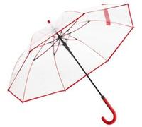 Fare - Parapluie canne transparent - FP7112 - bord rouge Rouge G