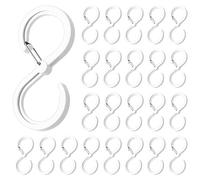 FAREASTSHOP Lot de 24 crochets en forme de S en acier inoxydable blanc - Crochets de suspension anti-chute pour tringle à vêtements, cuisine, salle de bain, chambre à coucher, bureau, jardin