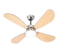 FARELEK Ventilateur de plafond Bermudes Ø107 cm réversible 4 pales chêne clair - 1 globe 60W E27
