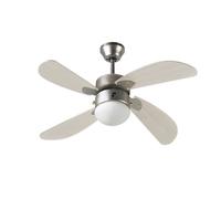 FARELEK Ventilateur de plafond Bermudes Ø107 cm réversible 4 pales chêne clair - 1 globe 60W E27
