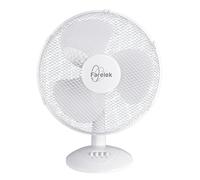 Farelek MIAMI ventilateur de table 50W Ø40cm, corps et pales en plastique blanc, 3 vitesses, tête inclinable et oscillante 180°