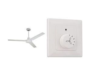 Farelek Seychelles Ventilateur de plafond 122 cm Blanc & 78800 Commande murale du ventilateur de plafond