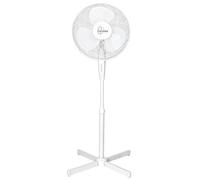 Farelek Ventilateur sur pied TENESSEE 50W Ø40cm, corps et pales en plastique blanc, hauteur 10-130cm, 3 vitesses, tête oscillante 180°